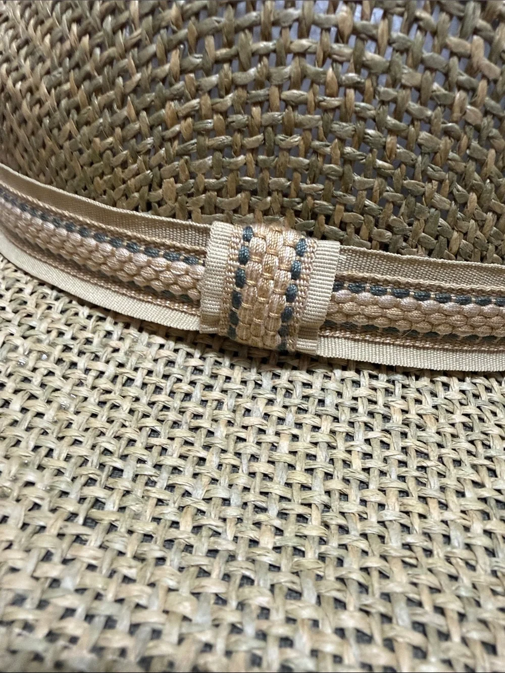 Men's Dorfman Pacific Straw Rancher Hat in Natural with Neutral Woven Band.